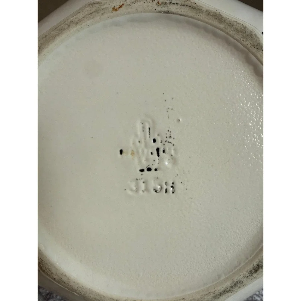 Vintage Ironstone‎ Serving Bowl Cream Paneled Stoneware Dish 3158 9 inch